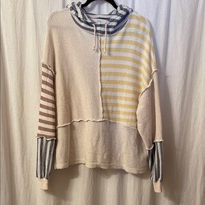 Desigual Multicolor Striped Cowl Neck Sweater